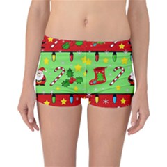 Christmas pattern - green and red Reversible Boyleg Bikini Bottoms