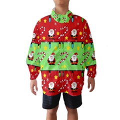 Christmas pattern - green and red Wind Breaker (Kids)