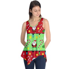 Christmas pattern - green and red Sleeveless Tunic