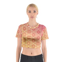 Orange Ombre Mosaic Pattern Cotton Crop Top