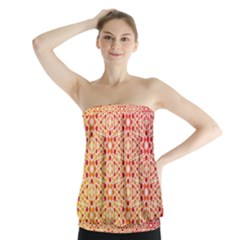 Orange Ombre Mosaic Pattern Strapless Top by TanyaDraws
