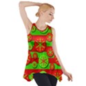Snowflake red and green pattern Side Drop Tank Tunic View1