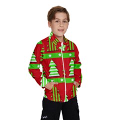 Christmas Trees Pattern Wind Breaker (kids) by Valentinaart