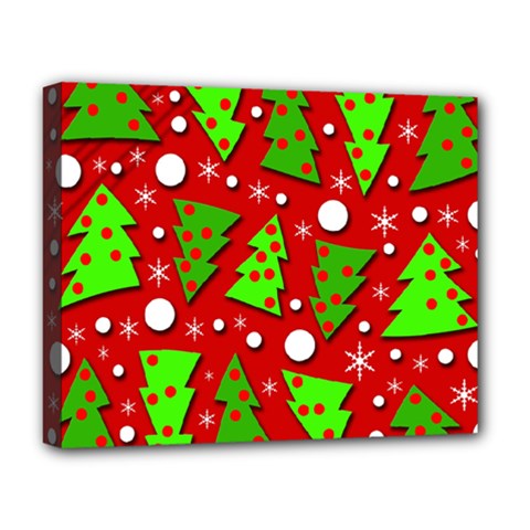 Twisted Christmas Trees Deluxe Canvas 20  X 16   by Valentinaart