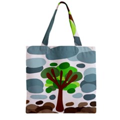 Tree Zipper Grocery Tote Bag by Valentinaart