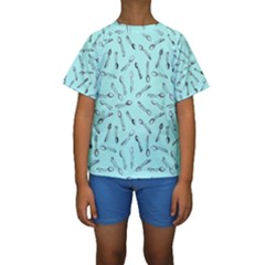 Spoonie Strong Print In Light Turquiose Kid s Short Sleeve Swimwear by AwareWithFlair