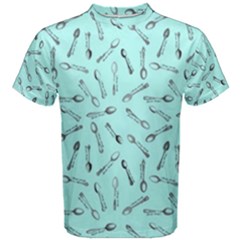 Spoonie Strong Print In Light Turquiose Men s Cotton Tee by AwareWithFlair