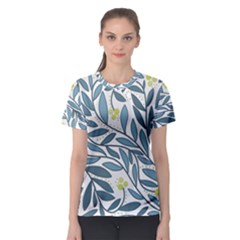 Blue floral design Women s Sport Mesh Tee