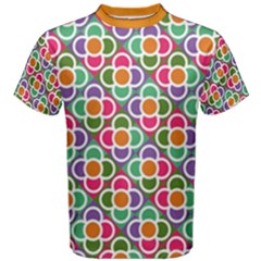 Modernist Floral Tiles Men s Cotton Tee