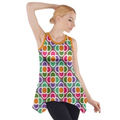 Modernist Floral Tiles Side Drop Tank Tunic