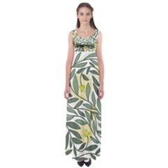 Green Floral Pattern Empire Waist Maxi Dress by Valentinaart