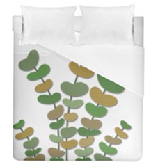 Green Decorative Plant Duvet Cover Single Side (queen Size) by Valentinaart