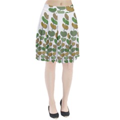 Green Decorative Plant Pleated Skirt by Valentinaart