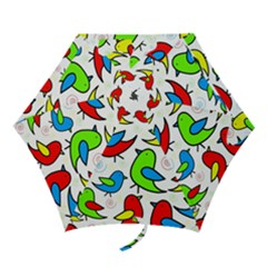 Colorful Cute Birds Pattern Mini Folding Umbrellas by Valentinaart