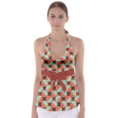 Modernist Geometric Tiles Babydoll Tankini Top by DanaeStudio