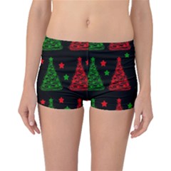 Decorative Christmas Trees Pattern Boyleg Bikini Bottoms by Valentinaart