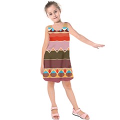 Waves And Other Shapes       Kid s Sleeveless Dress by LalyLauraFLM