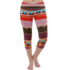 Waves And Other Shapes                        Capri Yoga Leggings by LalyLauraFLM