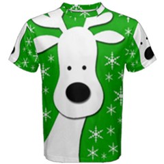 Christmas Reindeer - Green Men s Cotton Tee by Valentinaart