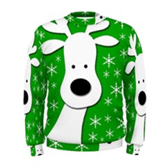 Christmas Reindeer - Green Men s Sweatshirt by Valentinaart