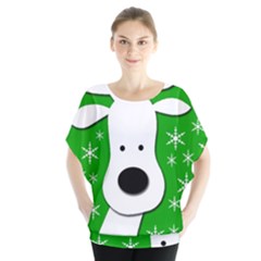 Christmas Reindeer - Green Blouse