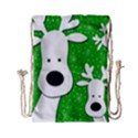 Christmas reindeer - green 2 Drawstring Bag (Small) View2