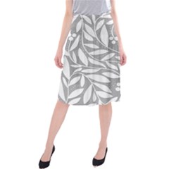 Gray And White Floral Pattern Midi Beach Skirt
