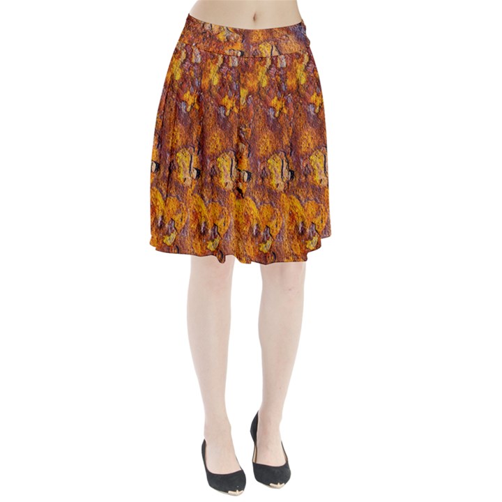 Rusted metal surface Pleated Skirt