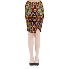 Ancient Spirit Midi Wrap Pencil Skirt