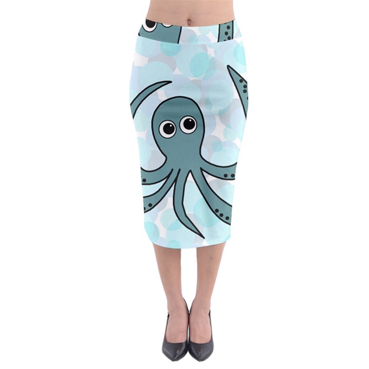 Octopus Midi Pencil Skirt