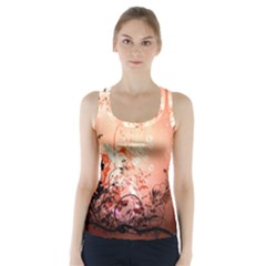Wonderful Flowers In Soft Colors With Bubbles Racer Back Sports Top by FantasyWorld7