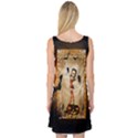 Halloween, Cute Girl With Pumpkin And Spiders Sleeveless Satin Nightdress View2