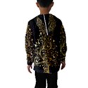 Decorative Starry Christmas Tree Black Gold Elegant Stylish Chic Golden Stars Hooded Wind Breaker (Kids) View2