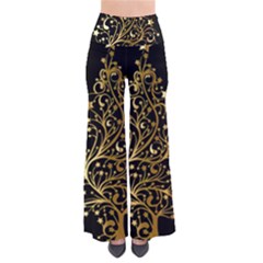 Decorative Starry Christmas Tree Black Gold Elegant Stylish Chic Golden Stars Pants by yoursparklingshop
