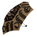 Funny Coffee Beans Brown Typography Mini Folding Umbrellas View2