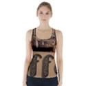 Funny Coffee Beans Brown Typography Racer Back Sports Top View1
