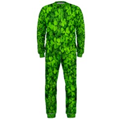 Shamrock Clovers Green Irish St  Patrick Ireland Good Luck Symbol 8000 Sv Onepiece Jumpsuit (men)  by yoursparklingshop
