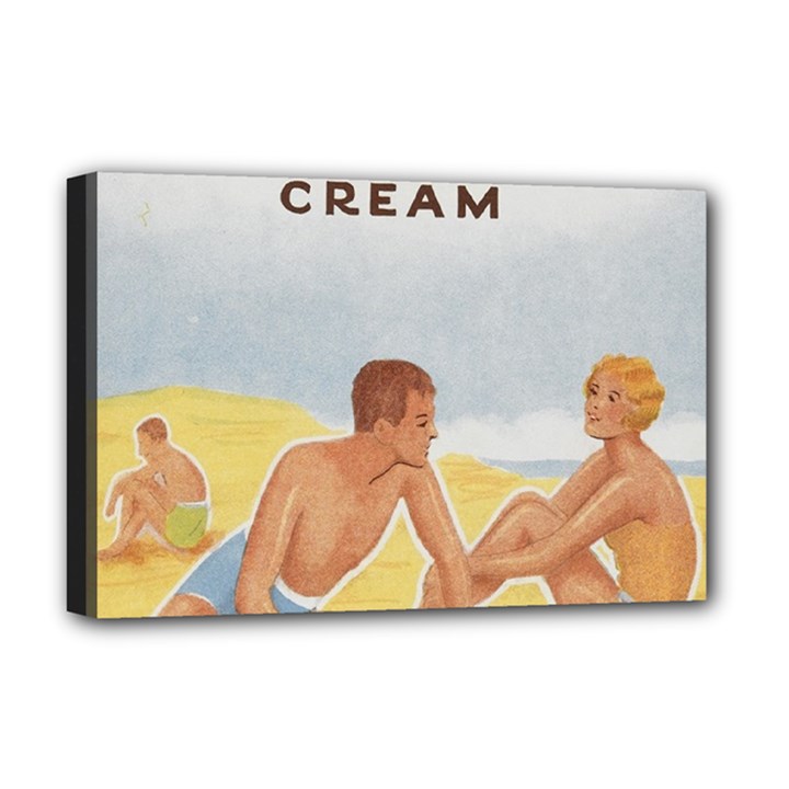 Vintage Summer Sunscreen Advertisement Deluxe Canvas 18  x 12  