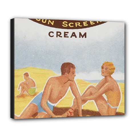 Vintage Summer Sunscreen Advertisement Deluxe Canvas 24  X 20   by yoursparklingshop