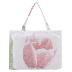 Red Tulip Pencil Drawing Medium Zipper Tote Bag by picsaspassion