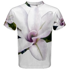 Magnolia Wit Aquarel Painting Art Men s Cotton Tee by picsaspassion