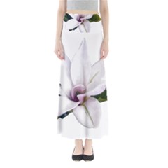 Magnolia Wit Aquarel Painting Art Maxi Skirts