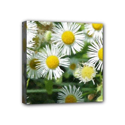 White Summer Flowers Watercolor Painting Art Mini Canvas 4  X 4  by picsaspassion