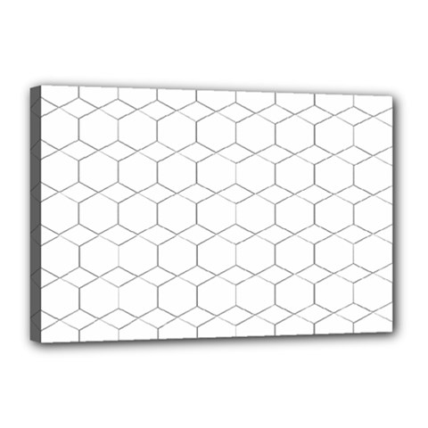  Honeycomb - Diamond Black And White Pattern Canvas 18  X 12  by picsaspassion