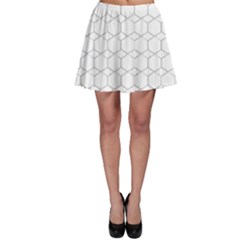  Honeycomb - Diamond Black And White Pattern Skater Skirt