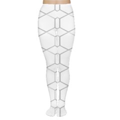  Honeycomb - Diamond Black And White Pattern Women s Tights