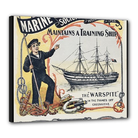 Vintage Advertisement British Navy Marine Typography Canvas 24  X 20  by yoursparklingshop