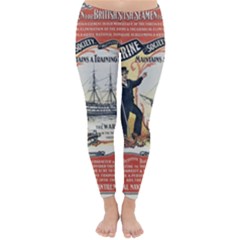 Vintage Advertisement British Navy Marine Typography Winter Leggings  by yoursparklingshop