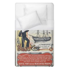 Vintage Advertisement British Navy Marine Typography Duvet Cover Single Side (single Size) by yoursparklingshop