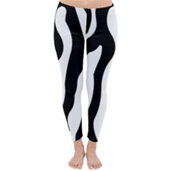 Zebra Horse Skin Pattern Black And White Winter Leggings 